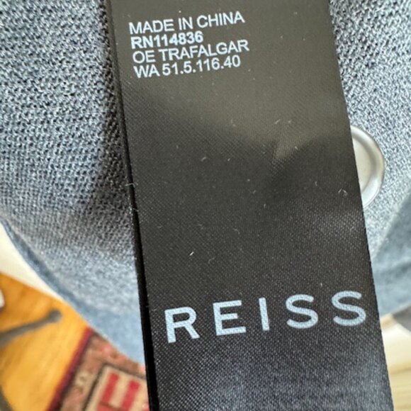 Reiss Grey Wool Blend Polo Sweater Size Med - Picture 9 of 10